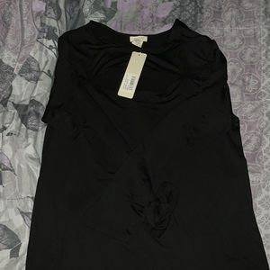 Chic Black Blouse with Peek-a-boo Opening
